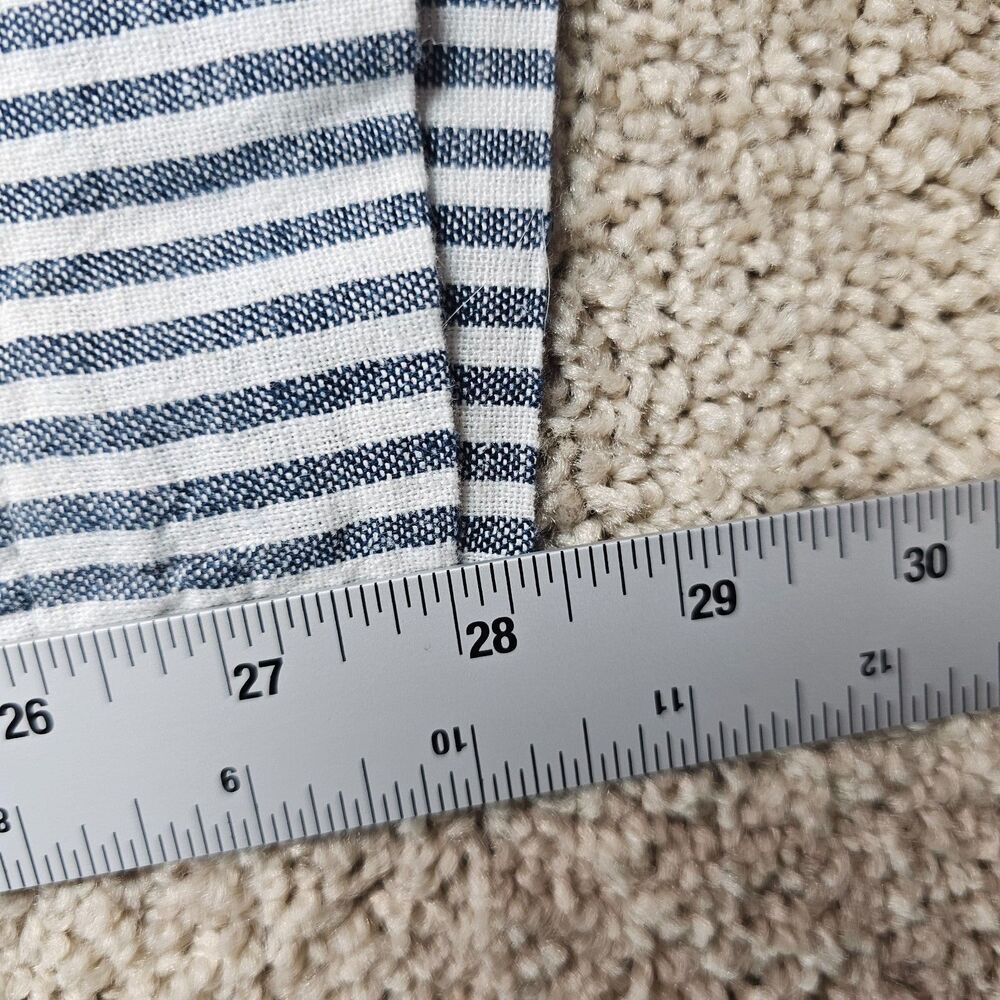Old Navy High Rise Wide Leg Linen Blend Pants S Blue White Stripe Coastal - Picture 13 of 14